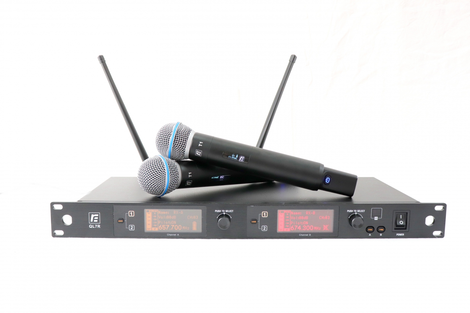 RFIntell QL7R/T1-B 720,500-754,000 МГц 2-канальная радиосистема с 2-мя ручными микрофонами в Снежногорске